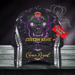 Personalized Crown Royal Skull Baseball Cap - Black CGI2266