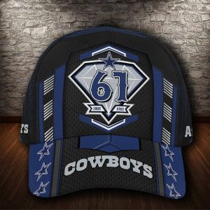 Personalized Dallas Cowboys 61 Years 1960 2021 Anniversary 3D Baseball Cap - Black Blue CGI1777
