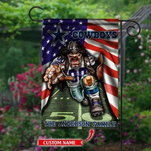 Personalized Dallas Cowboys Flag Mascot NFL Flag House & Garden HGF074