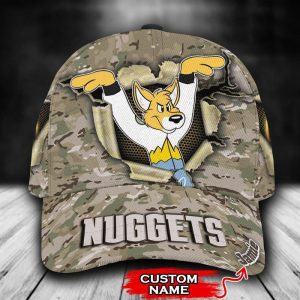 Personalized Denver Nuggets Camo Mascot NBA 3D Classic Baseball Cap CGI825