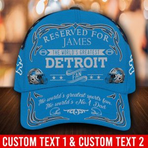Personalized Detroit Lions World's Greatest Fan Text 3D Classic Baseball Cap CGI206