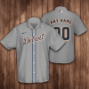 Personalized Detroit Tigers Baseball 3D Hawaiian Shirt - Gray BHS066
