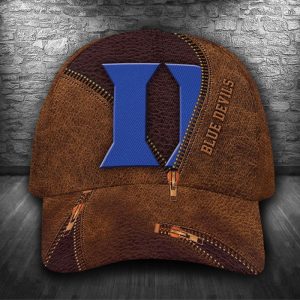 Personalized Duke Blue Devils Zip Pattern 3D Baseball Cap - Brown CGI1663