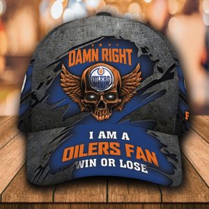 Personalized Edmonton Oilers Skull Damn Right 3D Classic Baseball Cap CGI780