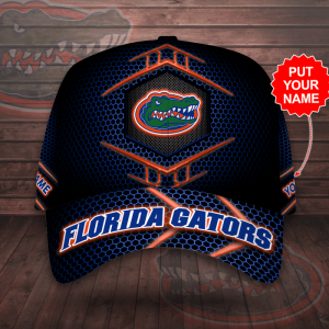 Personalized Florida Gators Beehive Hexagon PatternAll Over Print 3D Baseball Cap - Black Orange CGI2087