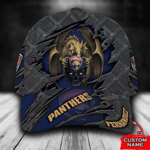 Personalized Florida Panthers Skull Dragon 3D Classic Baseball Cap CGI390