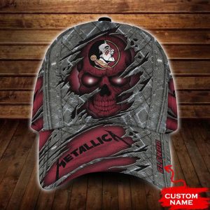 Personalized Florida State Seminoles Metallica Band Skull 3D Classic Baseball Cap CGI464