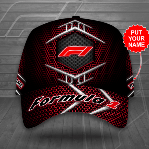 Personalized Formula 1 Classic Red Trellis Baseball Cap - Black CGI2149