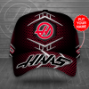 Personalized Haas F1 Team Logo Classic Red Trellis Baseball Cap - Black CGI2140