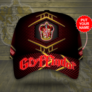 Personalized Harry Potter Gryffindor Beehive Hexagon Pattern 3D Baseball Cap - Black Red CGI2043