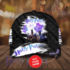 Personalized Harry Potter Hogwarts School of Witchcraft and Wizardry 3D Trellis Baseball Cap - Black CGI2031