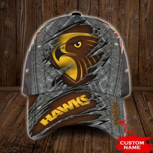 Personalized Hawthorn Hawks AFL 3D Baseball Cap - Brown CGI1878