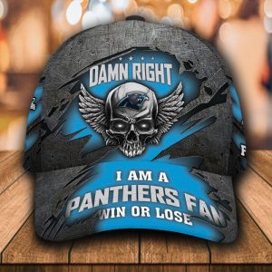 Personalized I Am A Carolina Panthers Fan Skull 3D Baseball Cap - Blue CGI1922