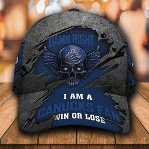 Personalized I Am A Vancouver Canucks Fan Skull 3D Baseball Cap - Blue CGI1136