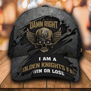 Personalized I Am A Vegas Golden Knights Fan Win Or Lose 3D Baseball Cap - Black CGI1005