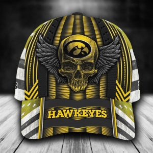Personalized Iowa Hawkeyes Skull Wings 3D Classic Baseball Cap CGI259