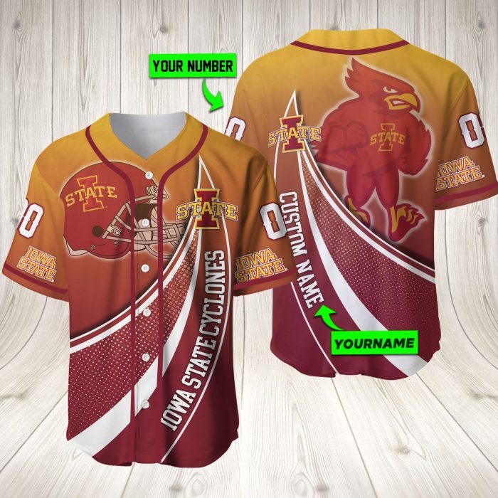 Personalized Iowa State Cyclones 3D Baseball Jersey NCAA Baseball Jersey Mascot BJ2157