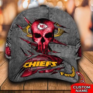 Personalized Kansas City Chiefs Skull 3D Baseball Cap CGI1872