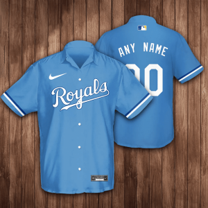 Personalized Kansas City Royals Baseball 3D Hawaiian Shirt - Blue BHS077