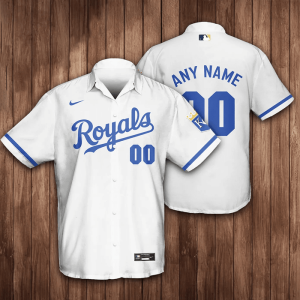 Personalized Kansas City Royals Baseball 3D Hawaiian Shirt - White BHS072