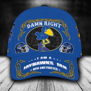 Personalized Kansas Jayhawks Mascot Damn Right 3D Classic Baseball Cap CGI816