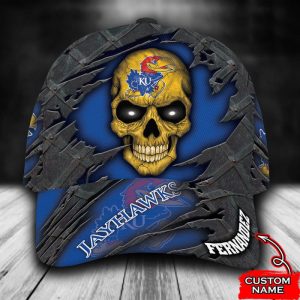 Personalized Kansas Jayhawks Skull 3D Classic Baseball Cap CGI725