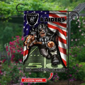 Personalized Las Vegas Raiders Flag Mascot NFL Flag House & Garden HGF078