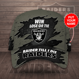Personalized Las Vegas Raiders Win Loose Or Tie Raider Till I Die Baseball Cap CGI2104
