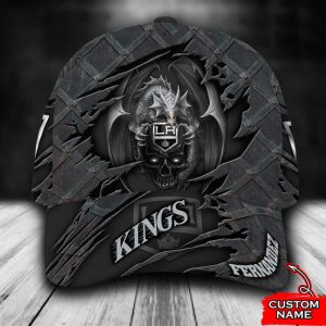 Personalized Los Angeles Kings Dragon Skull 3D Baseball Cap - Black CGI1630