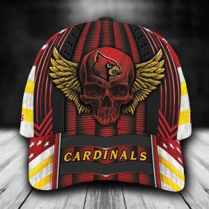 Personalized Louisville Cardinals Luxury Skull Wings 3D Classic Baseball Cap CGI977