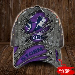 Personalized Melbourne Storm NRL 3D Baseball Cap - Purple CGI1648