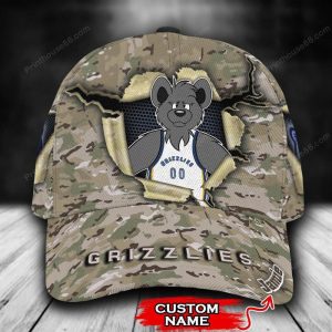 Personalized Memphis Grizzlies Mascot NBA Camo 3D Baseball Cap CGI1488