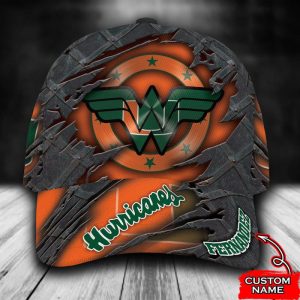 Personalized Miami Hurricanes Wonder Woman Logo 3D Baseball Cap - Orange CGI1111