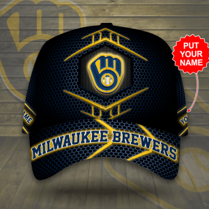 Personalized Milwaukee Brewers 3D Classic Baseball Cap/Hat - Black CGI2180