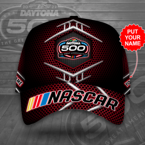 Personalized Nascar Daytona 500 The Great American Race Classic Red Trellis Baseball Cap - Black CGI2249