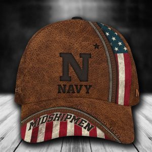 Personalized Navy Midshipmen USA Flag Zipper 3D Classic Baseball Cap CGI946