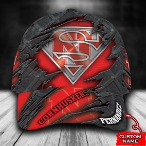 Personalized Nebraska Cornhuskers Superman 3D Baseball Cap - Red CGI1736