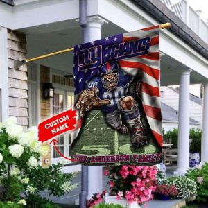 Personalized New York Giants Flag Mascot NFL Flag House & Garden HGF083