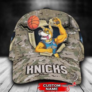 Personalized New York Knicks Camo Mascot NBA 3D Classic Baseball Cap CGI898