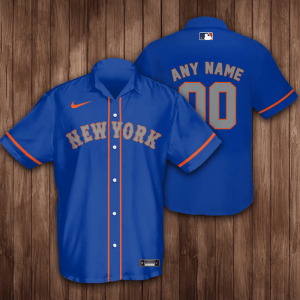 Personalized New York Mets Baseball 3D Hawaiian Shirt - Blue BHS020