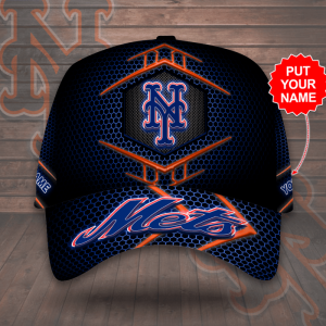 Personalized New York Mets Baseball Team 3D Baseball Cap-Black CGI2007