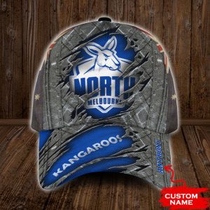 Personalized North Melbourne Kangaroos AFL 3D Baseball Cap - Blue CGI1109