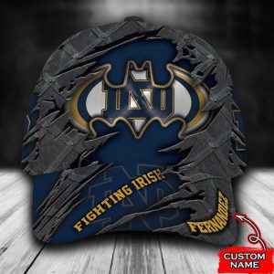 Personalized Notre Dame Fighting Irish Batman Logo 3D Baseball Cap - Navy CGI1649