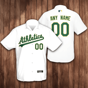 Personalized Oakland Athletics 3D Hawaiian Shirt - White BHS113