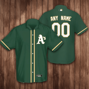 Personalized Oakland Athletics Baseball 3D Hawaiian Shirt - Green BHS039