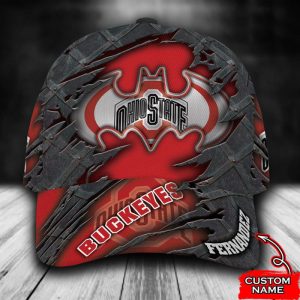 Personalized Ohio State Buckeyes Batman Logo 3D Baseball Cap - Red CGI1523