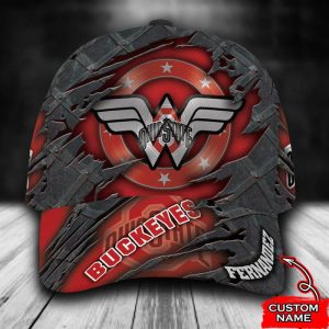 Personalized Ohio State Buckeyes Wonder Woman Logo 3D Baseball Cap - Red CGI1539