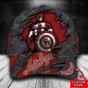 Personalized Oklahoma Sooners Captain America 3D Classic Baseball Cap CGI549