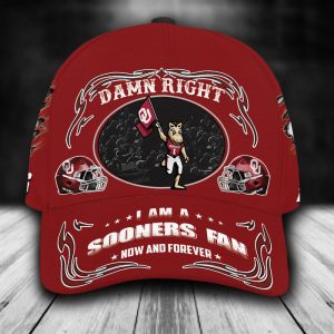 Personalized Oklahoma Sooners Mascot Damn Right 3D Classic Baseball Cap CGI332