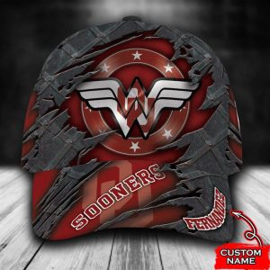 Personalized Oklahoma Sooners Wonder Woman Logo 3D Baseball Cap - Red CGI1124